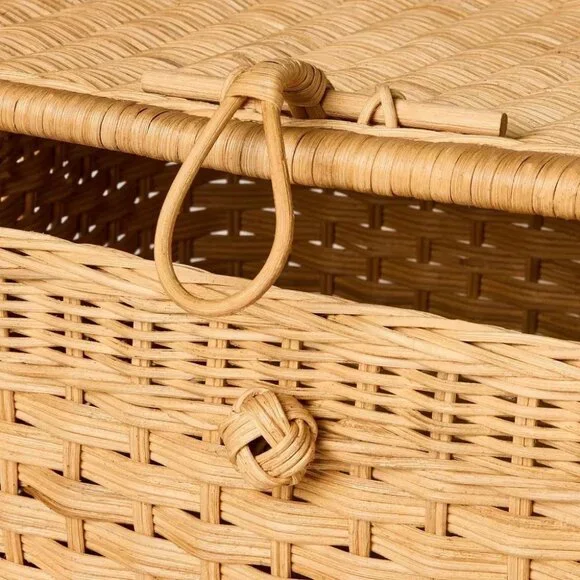 Small Lidded Rattan Decorative Basket Brown - Threshold Studio McGee, Target - Picture 3 of 11